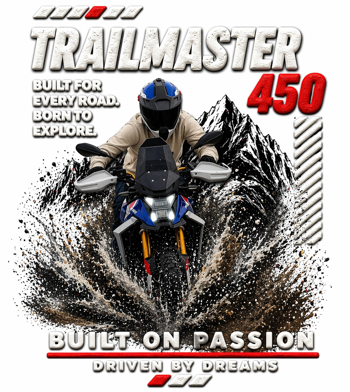 Adventure F450 GS Oversized Tee - Puff Print Edition