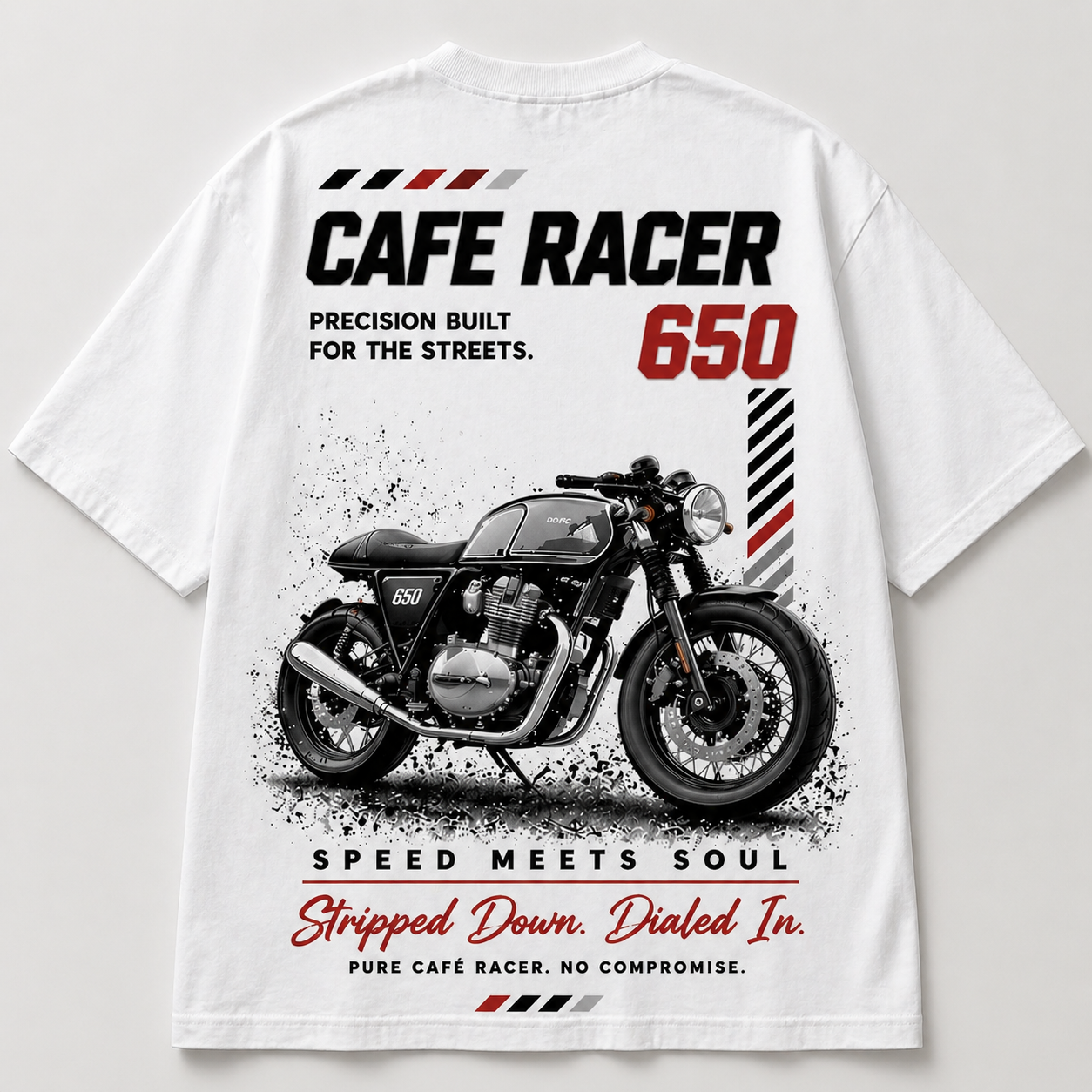 Cafe Racer 650 Oversized Tee - Puff Print Edition