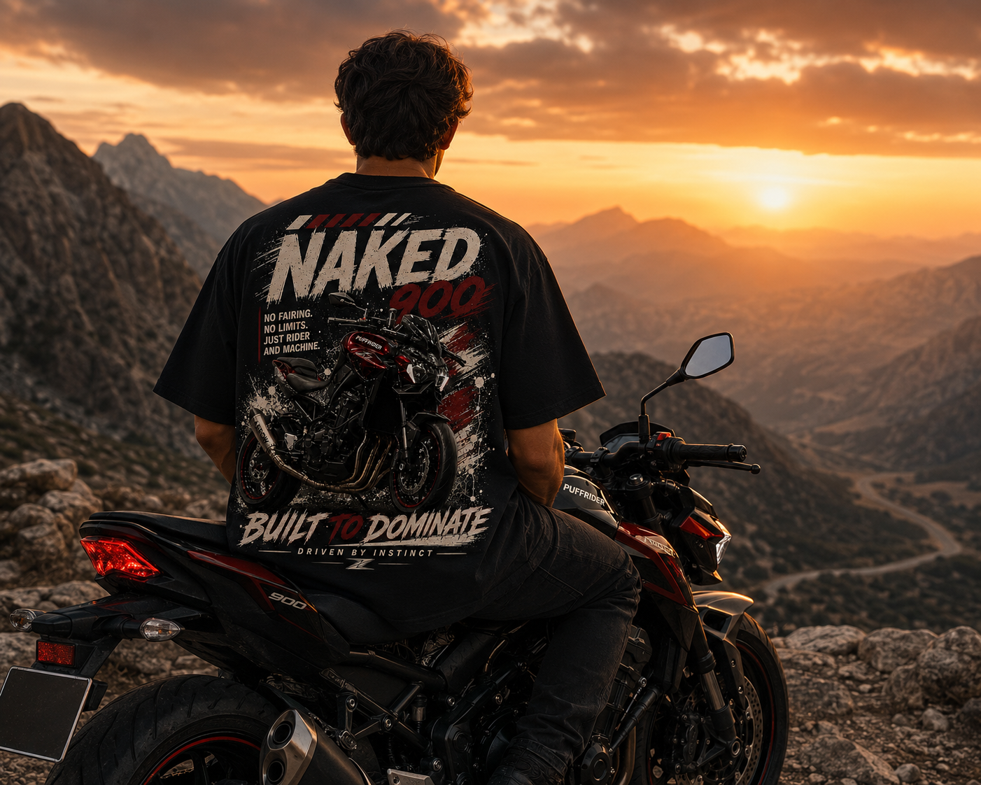 Naked 900 Oversized Tee - Puff Print Edition Z series