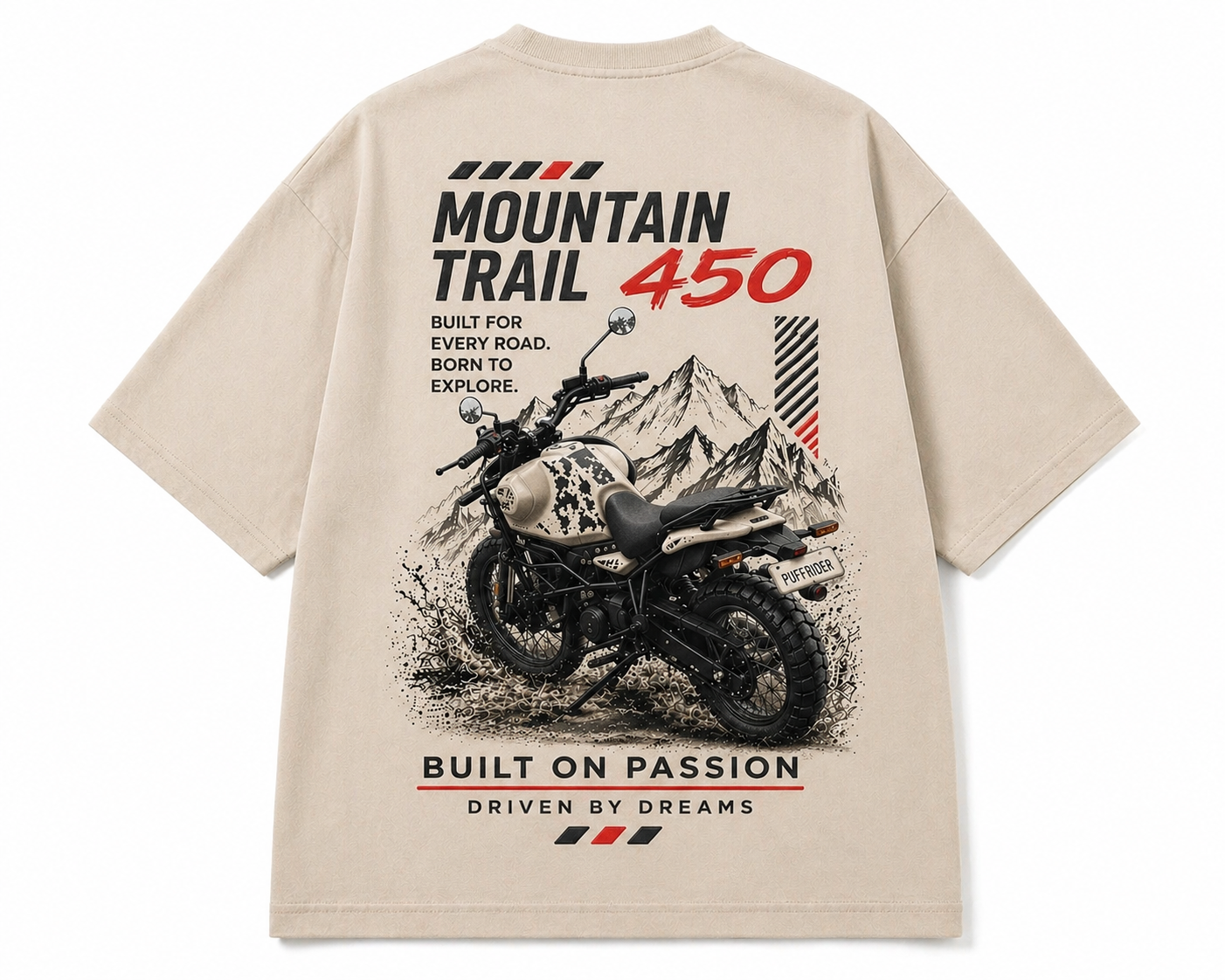 Himalayan 450 Oversized Tee - Puff Print Edition