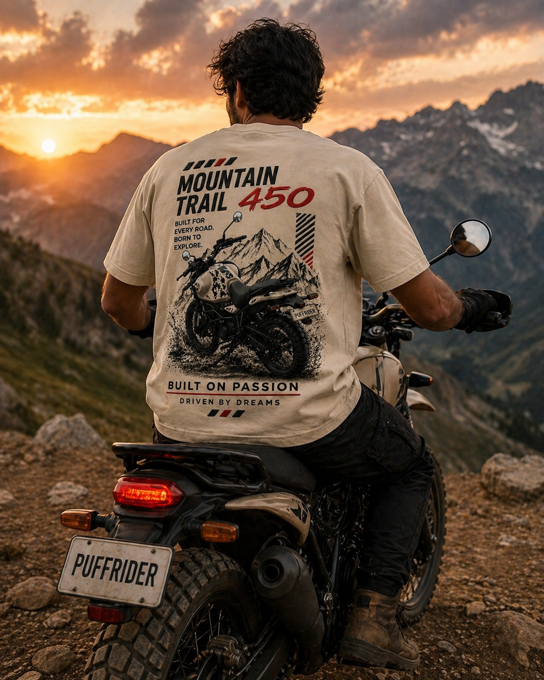 Himalayan 450 Oversized Tee - Puff Print Edition