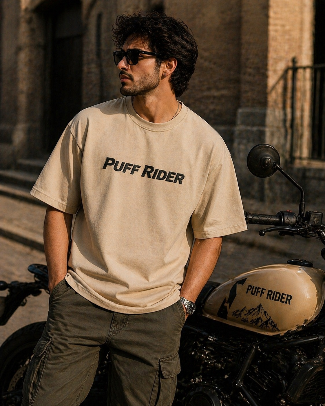 Himalayan 450 Oversized Tee - Puff Print Edition
