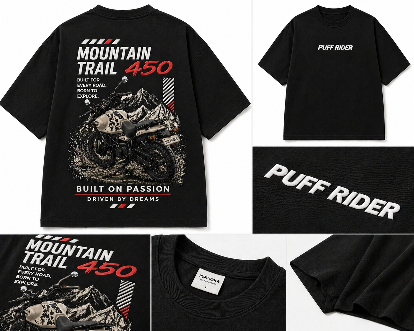 Himalayan 450 Oversized Tee - Puff Print Edition