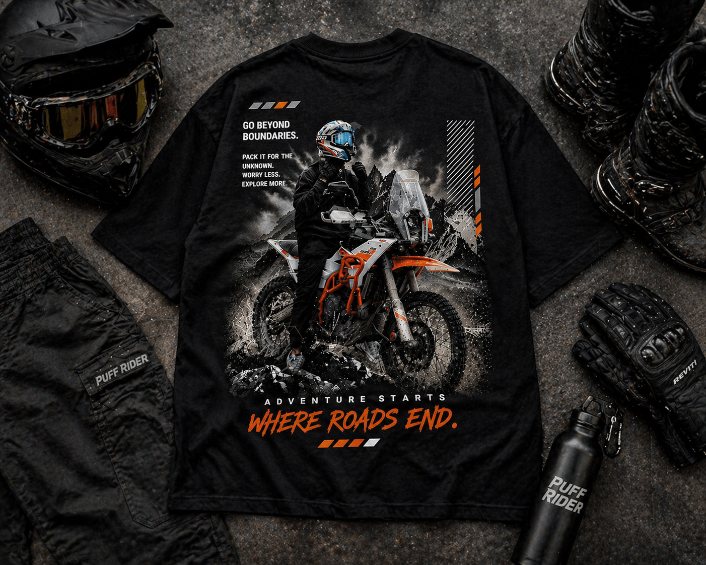 Adventure 390 Overzised Tee - Puff Print Edition